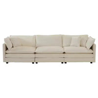 Canapé sectionnel modulaire en U Homy Casa en chenille avec ottomans réversibles, confort profond rembourré, beige