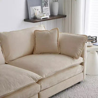 Canapé sectionnel modulaire en U Homy Casa en chenille avec ottomans réversibles, confort profond rembourré, beige