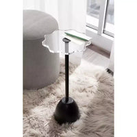 Table d'appoint festonnée Kate and Laurel Acari, 10x22, noire