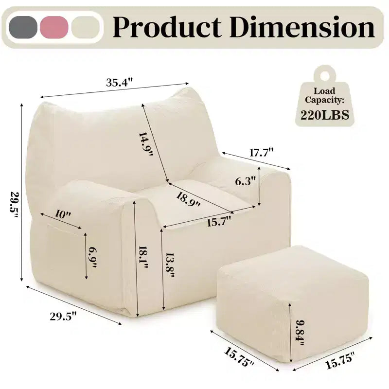 Pouf poire ergonomique Hommpa en forme de chat en velours côtelé avec pouf pour adultes - Canapé de détente ergonomique moelleux, siège gaming et relaxation