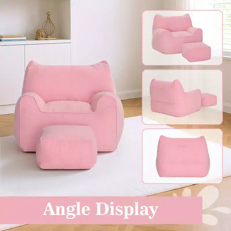 Pouf poire ergonomique Hommpa en forme de chat en velours côtelé avec pouf pour adultes - Canapé de détente ergonomique moelleux, siège gaming et relaxation