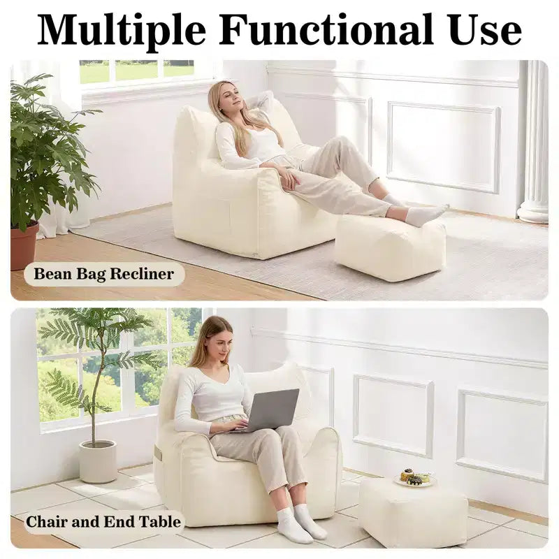 Pouf poire ergonomique Hommpa en forme de chat en velours côtelé avec pouf pour adultes - Canapé de détente ergonomique moelleux, siège gaming et relaxation