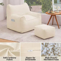 Pouf poire ergonomique Hommpa en forme de chat en velours côtelé avec pouf pour adultes - Canapé de détente ergonomique moelleux, siège gaming et relaxation