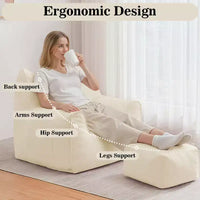 Pouf poire ergonomique Hommpa en forme de chat en velours côtelé avec pouf pour adultes - Canapé de détente ergonomique moelleux, siège gaming et relaxation