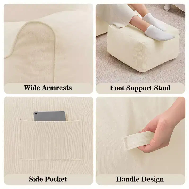 Pouf poire ergonomique Hommpa en forme de chat en velours côtelé avec pouf pour adultes - Canapé de détente ergonomique moelleux, siège gaming et relaxation