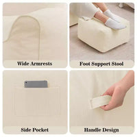Pouf poire ergonomique Hommpa en forme de chat en velours côtelé avec pouf pour adultes - Canapé de détente ergonomique moelleux, siège gaming et relaxation