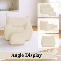 Pouf poire ergonomique Hommpa en forme de chat en velours côtelé avec pouf pour adultes - Canapé de détente ergonomique moelleux, siège gaming et relaxation