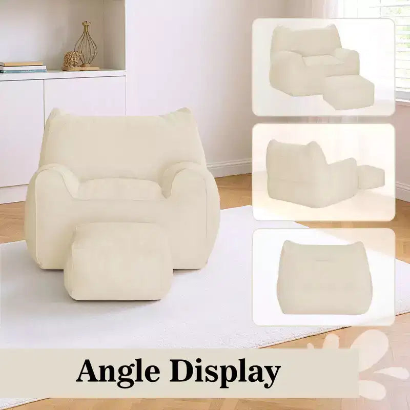 Pouf poire ergonomique Hommpa en forme de chat en velours côtelé avec pouf pour adultes - Canapé de détente ergonomique moelleux, siège gaming et relaxation