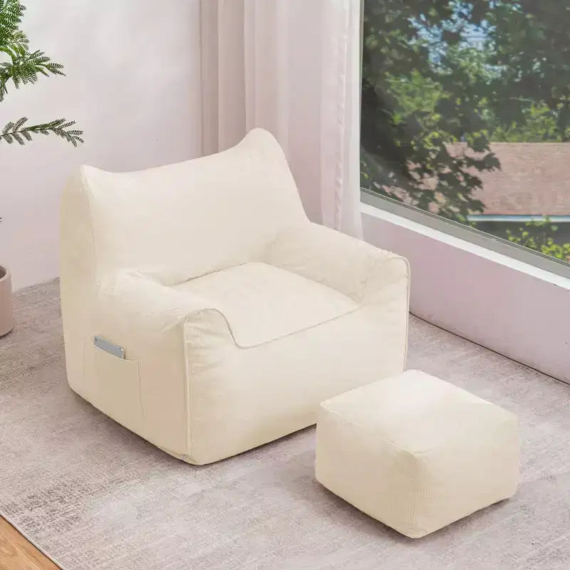 Pouf poire ergonomique Hommpa en forme de chat en velours côtelé avec pouf pour adultes - Canapé de détente ergonomique moelleux, siège gaming et relaxation