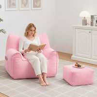 Pouf poire ergonomique Hommpa en forme de chat en velours côtelé avec pouf pour adultes - Canapé de détente ergonomique moelleux, siège gaming et relaxation