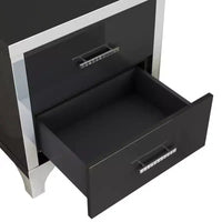 Table de chevet moderne laquée brillante avec 2 tiroirs, élégante table de chevet avec pieds et poignées en métal - Panipeachy