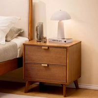 Table de chevet Linea Tambour à 2 tiroirs avec poignée en laiton
