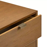 Table de chevet Linea Tambour à 2 tiroirs avec poignée en laiton