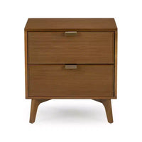 Table de chevet Linea Tambour à 2 tiroirs avec poignée en laiton