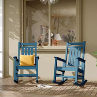 Ensemble de fauteuils à bascule extérieurs en HDPE toutes saisons, fauteuils à dossier haut pour porche et patio, robustes et confortables, montage facile, lot de 2 pièces