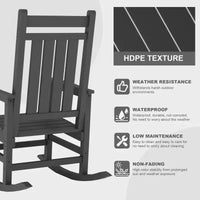 Ensemble de fauteuils à bascule extérieurs en HDPE toutes saisons, fauteuils à dossier haut pour porche et patio, robustes et confortables, montage facile, lot de 2 pièces