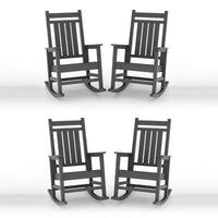 Ensemble de fauteuils à bascule extérieurs en HDPE toutes saisons, fauteuils à dossier haut pour porche et patio, robustes et confortables, montage facile, lot de 2 pièces