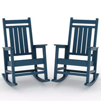 Ensemble de fauteuils à bascule extérieurs en HDPE toutes saisons, fauteuils à dossier haut pour porche et patio, robustes et confortables, montage facile, lot de 2 pièces
