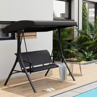 Balancelle d'extérieur avec auvent réglable, balancelle de patio 3 personnes avec ombrage inclinable réglable, balancelle de porche 3 places avec auvent
