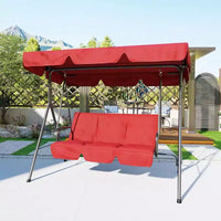 Balancelle d'extérieur avec auvent réglable, balancelle de patio 3 personnes avec ombrage inclinable réglable, balancelle de porche 3 places avec auvent