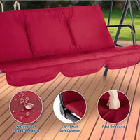Balancelle d'extérieur avec auvent réglable, balancelle de patio 3 personnes avec ombrage inclinable réglable, balancelle de porche 3 places avec auvent