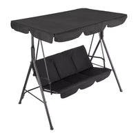 Balancelle d'extérieur avec auvent réglable, balancelle de patio 3 personnes avec ombrage inclinable réglable, balancelle de porche 3 places avec auvent