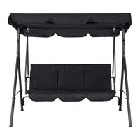 Balancelle d'extérieur avec auvent réglable, balancelle de patio 3 personnes avec ombrage inclinable réglable, balancelle de porche 3 places avec auvent