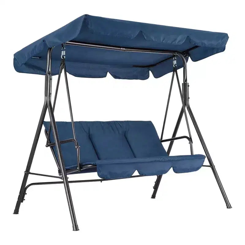 Balancelle d'extérieur avec auvent réglable, balancelle de patio 3 personnes avec ombrage inclinable réglable, balancelle de porche 3 places avec auvent