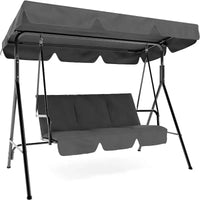 Balancelle d'extérieur avec auvent réglable, balancelle de patio 3 personnes avec ombrage inclinable réglable, balancelle de porche 3 places avec auvent