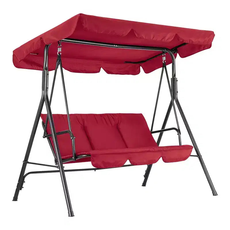 Balancelle d'extérieur avec auvent réglable, balancelle de patio 3 personnes avec ombrage inclinable réglable, balancelle de porche 3 places avec auvent