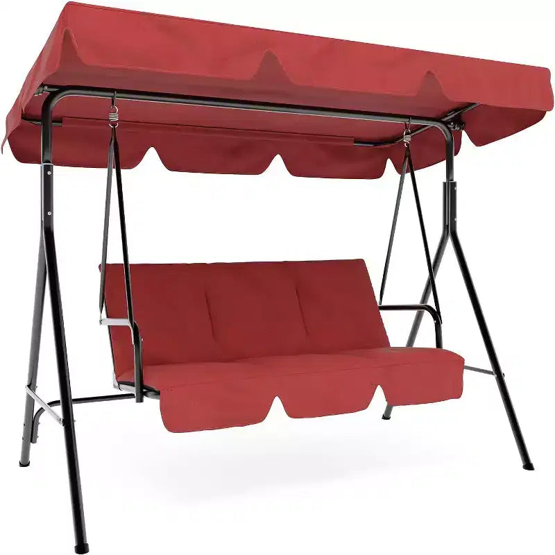 Balancelle d'extérieur avec auvent réglable, balancelle de patio 3 personnes avec ombrage inclinable réglable, balancelle de porche 3 places avec auvent