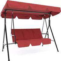 Balancelle d'extérieur avec auvent réglable, balancelle de patio 3 personnes avec ombrage inclinable réglable, balancelle de porche 3 places avec auvent
