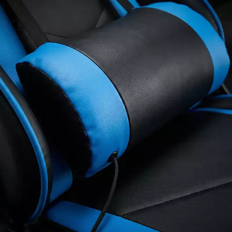 Chaise gaming avec repose-pieds, chaise d'ordinateur ergonomique avec appui-tête et soutien lombaire, chaise de jeu respirante à hauteur réglable pour la maison et le bureau