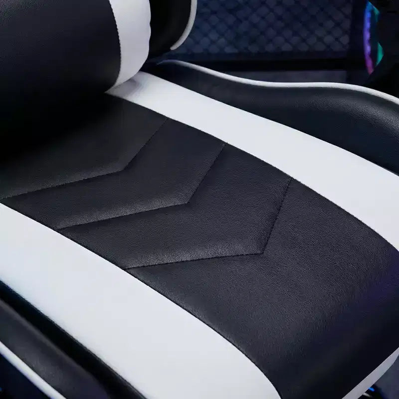 Chaise gaming avec repose-pieds, chaise d'ordinateur ergonomique avec appui-tête et soutien lombaire, chaise de jeu respirante à hauteur réglable pour la maison et le bureau