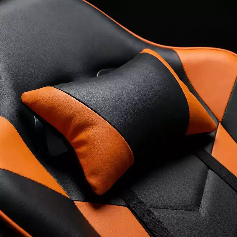 Chaise gaming avec repose-pieds, chaise d'ordinateur ergonomique avec appui-tête et soutien lombaire, chaise de jeu respirante à hauteur réglable pour la maison et le bureau