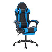Chaise gaming avec repose-pieds, chaise d'ordinateur ergonomique avec appui-tête et soutien lombaire, chaise de jeu respirante à hauteur réglable pour la maison et le bureau