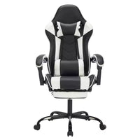 Chaise gaming avec repose-pieds, chaise d'ordinateur ergonomique avec appui-tête et soutien lombaire, chaise de jeu respirante à hauteur réglable pour la maison et le bureau