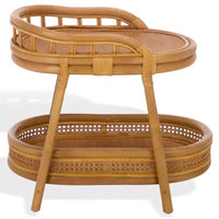 Table d'appoint à pôle en rotin Shayleen 2 étagères - CWK3023 - Naturel - Safavieh Couture