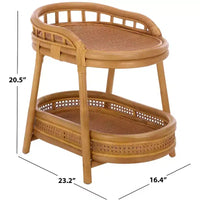 Table d'appoint à pôle en rotin Shayleen 2 étagères - CWK3023 - Naturel - Safavieh Couture