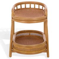 Table d'appoint à pôle en rotin Shayleen 2 étagères - CWK3023 - Naturel - Safavieh Couture