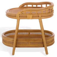 Table d'appoint à pôle en rotin Shayleen 2 étagères - CWK3023 - Naturel - Safavieh Couture
