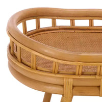 Table d'appoint à pôle en rotin Shayleen 2 étagères - CWK3023 - Naturel - Safavieh Couture