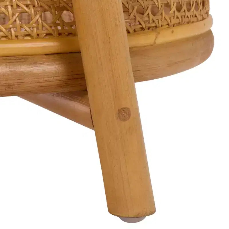 Table d'appoint à pôle en rotin Shayleen 2 étagères - CWK3023 - Naturel - Safavieh Couture
