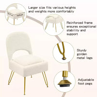 Chaise de coiffeuse Furniliving avec rangement, Chaise de maquillage avec rangement et dossier pliable
