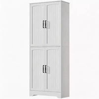 Garde-manger de cuisine style ferme, armoire de rangement garde-manger haute 71 en bois avec 4 portes et étagères réglables, buffet pour salle à manger, salon