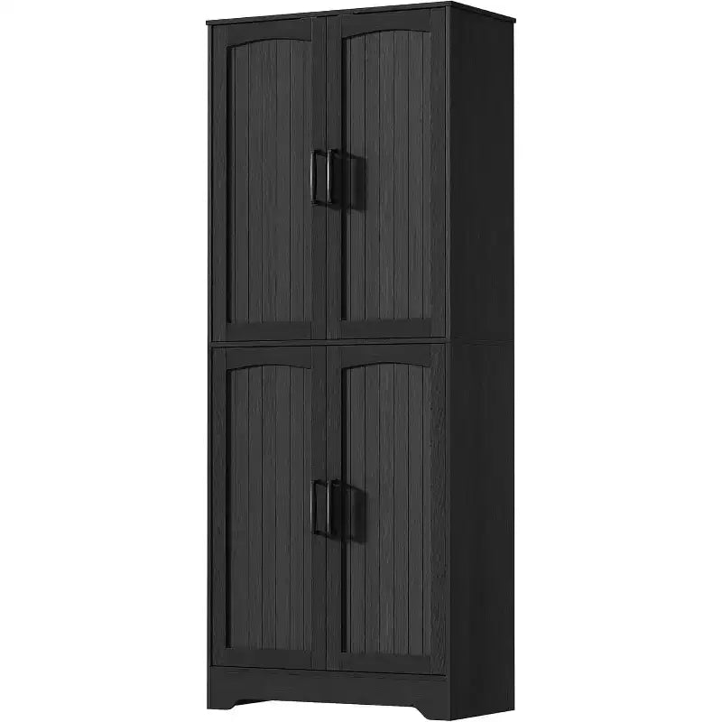 Garde-manger de cuisine style ferme, armoire de rangement garde-manger haute 71 en bois avec 4 portes et étagères réglables, buffet pour salle à manger, salon