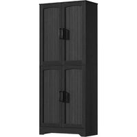 Garde-manger de cuisine style ferme, armoire de rangement garde-manger haute 71 en bois avec 4 portes et étagères réglables, buffet pour salle à manger, salon