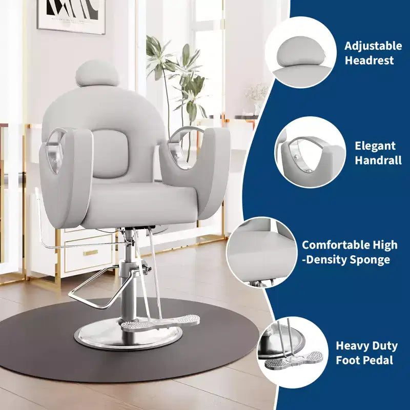 Chaise de barbier professionnelle Garvee inclinable, chaise de salon de beauté, chaise de gaming pour salon de coiffure et maison, chaise de salon pivotante 360 pour coiffeur