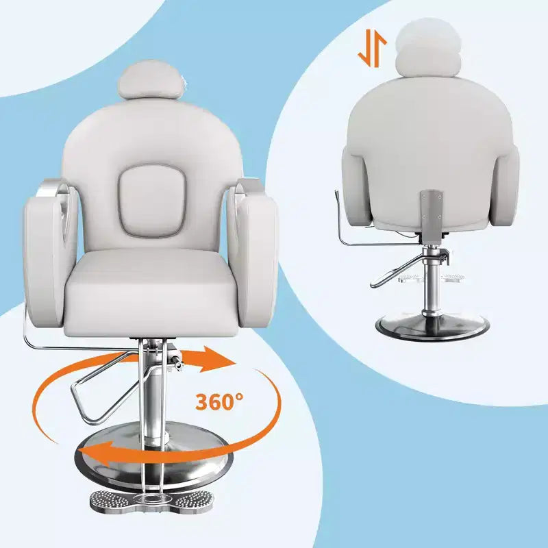 Chaise de barbier professionnelle Garvee inclinable, chaise de salon de beauté, chaise de gaming pour salon de coiffure et maison, chaise de salon pivotante 360 pour coiffeur