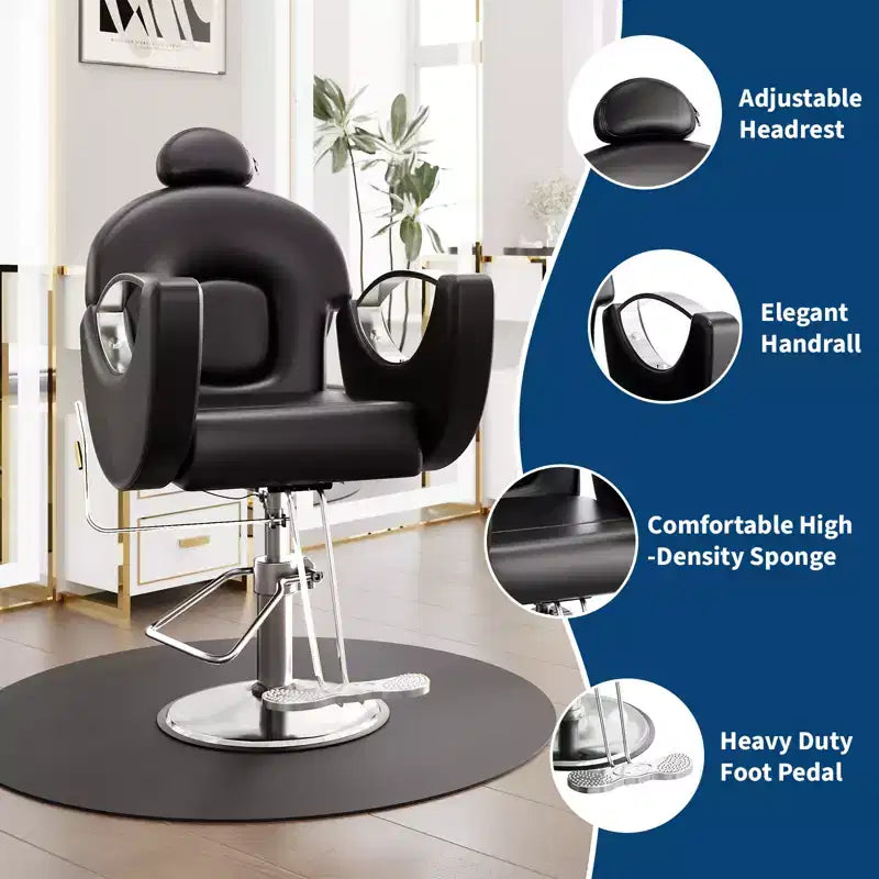 Chaise de barbier professionnelle Garvee inclinable, chaise de salon de beauté, chaise de gaming pour salon de coiffure et maison, chaise de salon pivotante 360 pour coiffeur